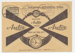 Postal Cheque Cover Germany 1955 Watch - Clock - Arctos - Clocks