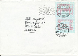 Switzerland Cover Sent To Denmark Bern 15-2-1987 With ATM Frama Labels - Storia Postale