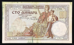 Jugoslavia Yugoslavia 100  DINARA 1934 Pick#31  LOTTO 642 - Jugoslawien