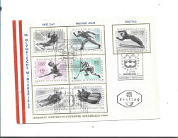 Ersttag IX, Olympische Winterspiele Innsbruck 1964 - Cartas & Documentos