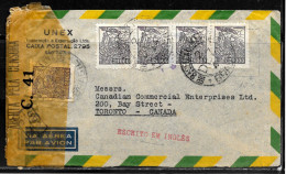 N492 - LETTRE CENSUREE DE SAO PAULO POUR LE CANADA (TORONTO) - ENTETE UNEX - Storia Postale