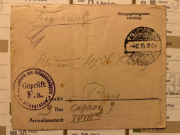 LSC De Prisonnier Français En 1915 De Altengrabow Möckern Pour Paris - Correos De Prisioneros De Guerra