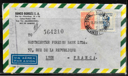 N491 - LETTRE DE RIO DE JANEIRO DU 13/01/55 POUR LA FRANCE (LYON) - ENTETE BANCO BORGES - Lettres & Documents