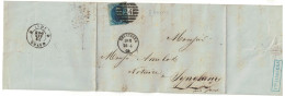 TP 11 S/LAC Maison Janssens Obl. 8 Barres + BXL 21/4/61 > Notaire Synghem C. D'arrivée Gavre 22/4/1861 Distribution - Postmarks - Lines: Perceptions