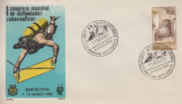 Enveloppe  ESPAGNE    Congrés   Mondial   D' Activités   Subaquatiques    BARCELONA   1960 - Tauchen