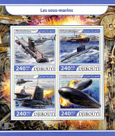 A7475 - DJIBOUTI - STAMP SHEET - 2017  -  Submarines - U-Boote