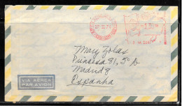 N490 - BRESIL - MACHINE A AFFRANCHIR - LETTRE DE RIO DE JANEIRO DU 27/02/74 POUR L'ESPAGNE (MADRID) - Storia Postale