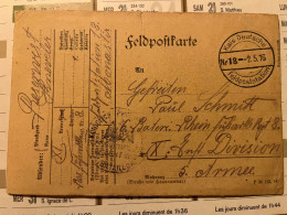 Feldpost Station 18 Monastir - Reservist Kneveler 1916 Pour Schmitt 6e Batterie Du Rhin - Alsacien ? - Feldpost (Portofreiheit)