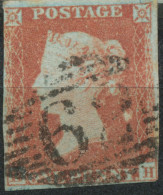 GB QV 1 D Redbrown Unplated (BH) Almost 4 Margins, VFU With IRISH Numeral „62“ (BELFAST) - Used Stamps