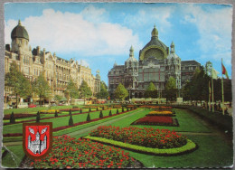 BELGIUM BELGIQUE ANVERS ANTWERPEN CENTRAL TRAIN STATION POSTCARD CARTE POSTALE POSTKARTE CARTOLINA CARD - Avenues, Boulevards