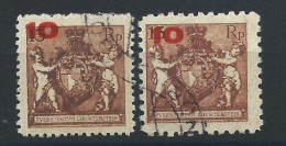 Liechtenstein N°62A Et 62B Obl (FU) 1924 - Armoiries - Gebraucht