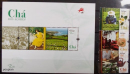 Portugal 2019, Tea From Azores, MNH S/S And Stamps Set - Neufs