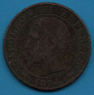 FRANCE 5 CENTIMES 1854 D F# 116, Gad# 152, KM# 777 Napoléon III - 5 Centimes