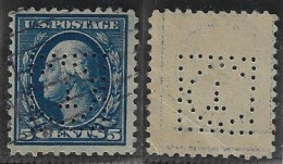 USA United States 1914/1917 Stamp Perfin CT Square By Irving National-Columbia Trust Co. From New York Lochung Perfore - Perfin