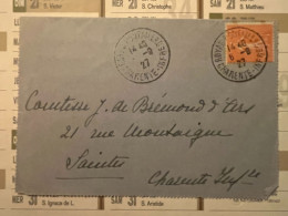 Lettre De Richard Tourton Pour La Comtesse De Brémond D'Ars à Saintes (17) Postée De Royan En 1927 - Manuscripts