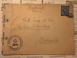 Lettre De 1947 De Oldenburg I. M. En Zone Britannique Pour Marseille - Cachet British Censorship Germany - Cartas & Documentos