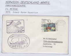 Germany FS Meteor Island-Faröer Expedition Ca Hamburg 28.7.1975 (GF156) - Polar Ships & Icebreakers