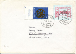 Switzerland Cover With Stamp And FRAMA Label Gudo 28-9-1984 Sent To Czechoslovakia - Storia Postale