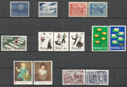 NORUEGA YVERT NUM. 407 408 486/487 537  675/677  693/694  749/750 Y 777/778 * SERIES COMPLETAS CON FIJASELLOS - Unused Stamps