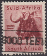 1954 Südafrika ° Mi:ZA 240, Sn:ZA 201, Yt:ZA 202, Black Wildebeest (Connochaetes Gnou) - Usati