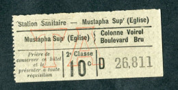 Ticket Tramway Alger Début XXe "Sté Des Tramways Algériens" Billet Tram Algérie - Monde