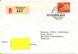 Switzerland Registered Cover Sent To Denmark Geneve 18-5-1982 Single Franked - Lettres & Documents