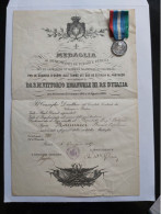 DIPLOMA + MEDAGLIA ARGENTO GUARDIA D'ONORE VETERANI REDUCI ROMA 1925 PANTHEON RE VITTORIO EMANUELE RARO INSIEME - Italië