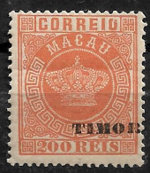 TIMOR 1884 Macau Postage Stamps Overprinted TIMOR P:13.5 MH (NP#72-P02-L6) - Timor