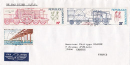 GABON -1976 --Lettre De LIBREVILLE  Pour Chatou (France)..Composition Timbres ( Locomotives , Pont  ) - Gabun (1960-...)