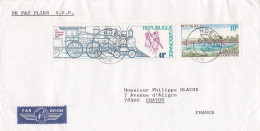 GABON -1976 --Lettre De NDEDE  Pour Chatou (France)..Composition Timbres ( Locomotive , Pont  ) - Gabón (1960-...)