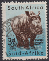 1959 Südafrika ° Mi:ZA 261, Sn:ZA 223, Yt:ZA 223, White Rhinoceros (Cerototherium Simum) - Usati