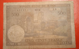 Banknote 500 Francs French Morocco - Morocco