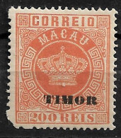 TIMOR 1884 Macau Postage Stamps Overprinted TIMOR P:13.5 MH (NP#72-P02-L7) - Timor