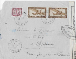 Lettre De Hanoï à Djibouti 1940 Censure Militaire - Airmail