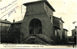 3869 -  Ain - CHATILLON De CHALARONNE :  HOTEL  DE  VILLE .... DISPARU  ???    Circulée En 1914 - Châtillon-sur-Chalaronne