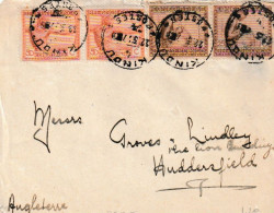 1925 KINDU CONGO BELGE / BELGIAN CONGO LETTER WITH COB 110 + 123 (4 Stams) TO HUDDERSFIELD (United Kingdom) - Lettres & Documents