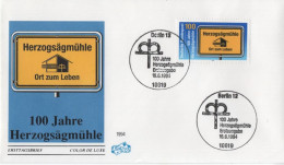 Germany Deutschland 1994 FDC 100 Jahre Herzogsägmühle, Ort Zum Leben, Place To Live, Canceled In Berlin - 1991-2000