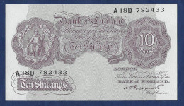 Peppiatt Mauve Wartime 10 Shillings Banknote A18D - 10 Schilling