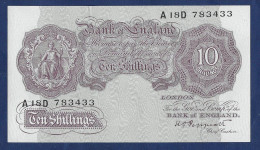 Peppiatt Mauve Wartime 10 Shillings Banknote A18D - 10 Shillings