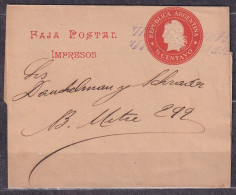 ARGENTINA. Half-centavo Postal Used Wrapper/internal Mail. - Postal Stationery