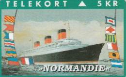 Denmark, KP 083, Normandie, France, Liner Ship, Mint, Only 2500 Issued, Flag, 2 Scans - Dinamarca