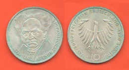 Germania 10 Marchi Mark 1988 Mint D Arthur Schopenhauer Silver Coin C 9 - 10 Mark