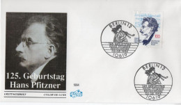 Germany Deutschland 1994 FDC Hans Pfitzner, Composer Music Musique Musik Komponist, Canceled In Berlin - 1991-2000
