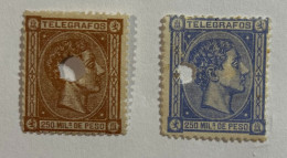 1876-1882. FILIPINAS TELEGRAFOS. Edifil Nº 2 Y 3 - Filipinas
