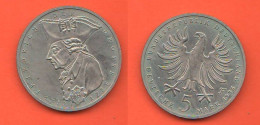 Germania 5 Marchi Mark 1986 Mint F 200th Death Frederik The Great Nickel Coin C 2 - 5 Marcos