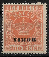TIMOR 1884 Macau Postage Stamps Overprinted TIMOR P:13.5 MH (NP#72-P02-L8) - Timor