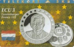 Denmark, P 072,  ECU-Luxemburg,  Mint, Only 1300 Issued, Coin, Flag, 2 Scans - Danimarca