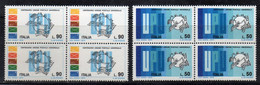 RP4 50 - REPUBBLICA 1974, Serie N. 1271/1272  *** IN QUARTINA. UPU - 1971-80:  Nuovi