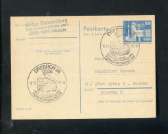 "DDR" 1985, Postkarte Mi. P 80 SSt. "DRESDEN, Verkehrsmuseum" (60117) - Postkaarten - Gebruikt