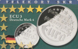 Denmark, P 183, ECU-Germany, Mint, Only 700 Issued, Coins, Flag, 2 Scans.   Please Read And See Chip - Danemark